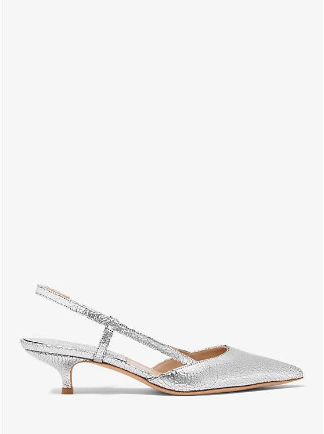 Hallie Crackled Metallic Leather Pump