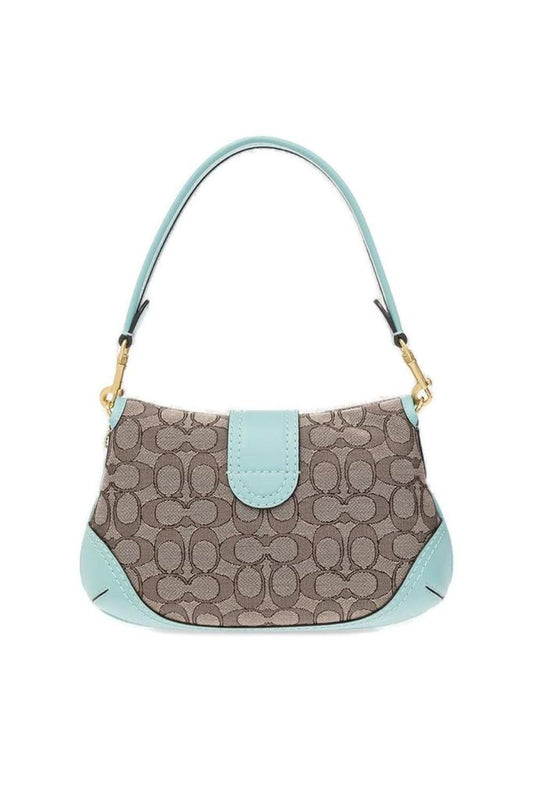 Coach Soho Monogram Print Buckled Shoulder Bag