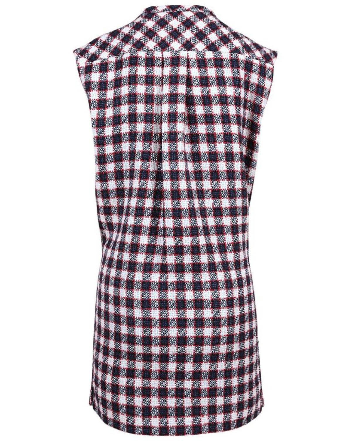 Gucci Sylvie Vichy Wool-Blend Dress