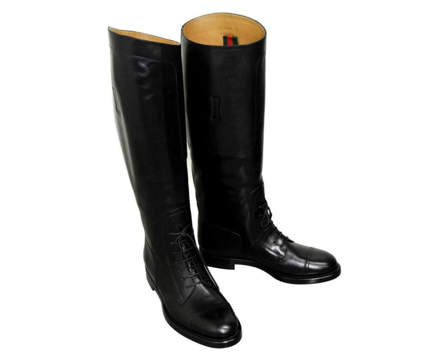 Gucci Women's Leather Lace up Boulanger Equestrian Boots