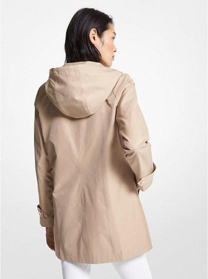 Cotton Blend Hooded Raincoat