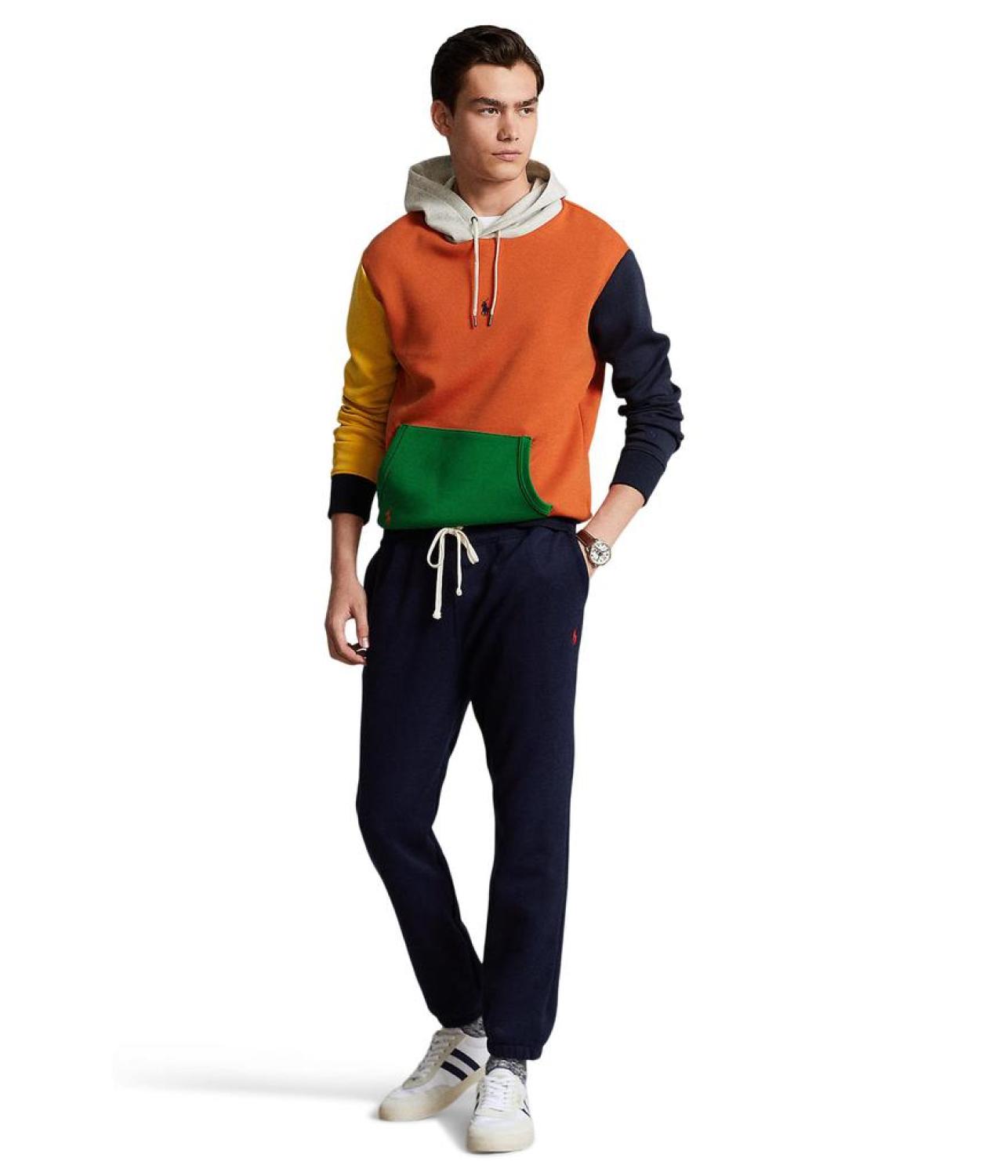 Color-Blocked Double Knit Hoodie