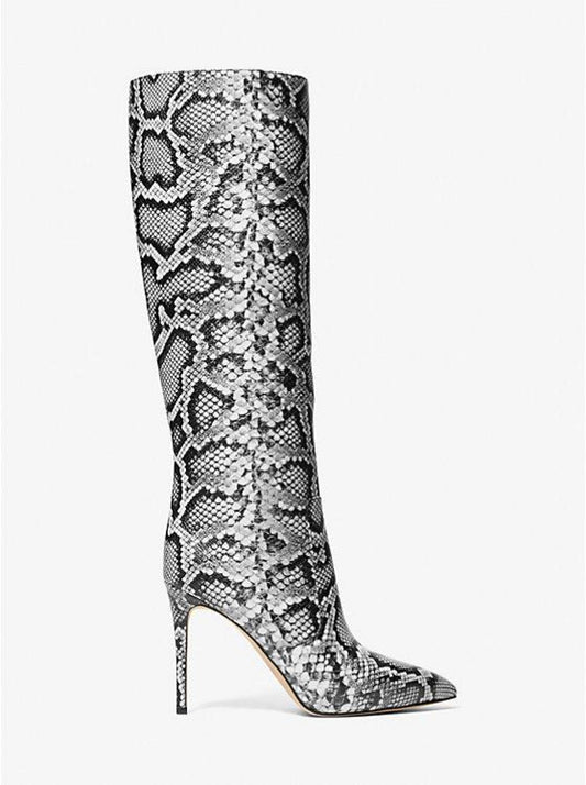 Rue Snake Embossed Leather Knee Boot