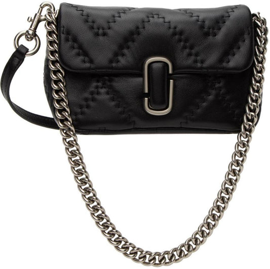 Black 'The Mini Quilted J Shoulder Bag' Bag