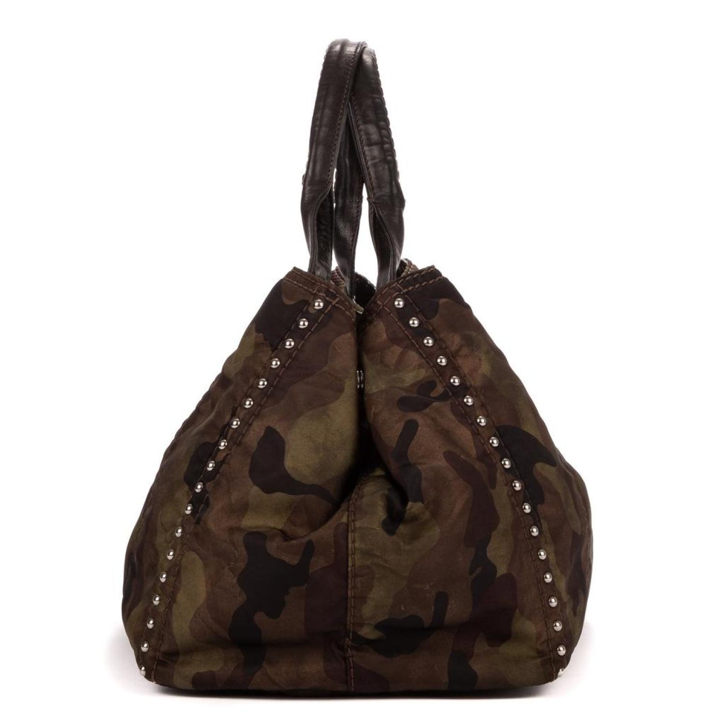 Large Side Studded Camouflage Horizontal Tote