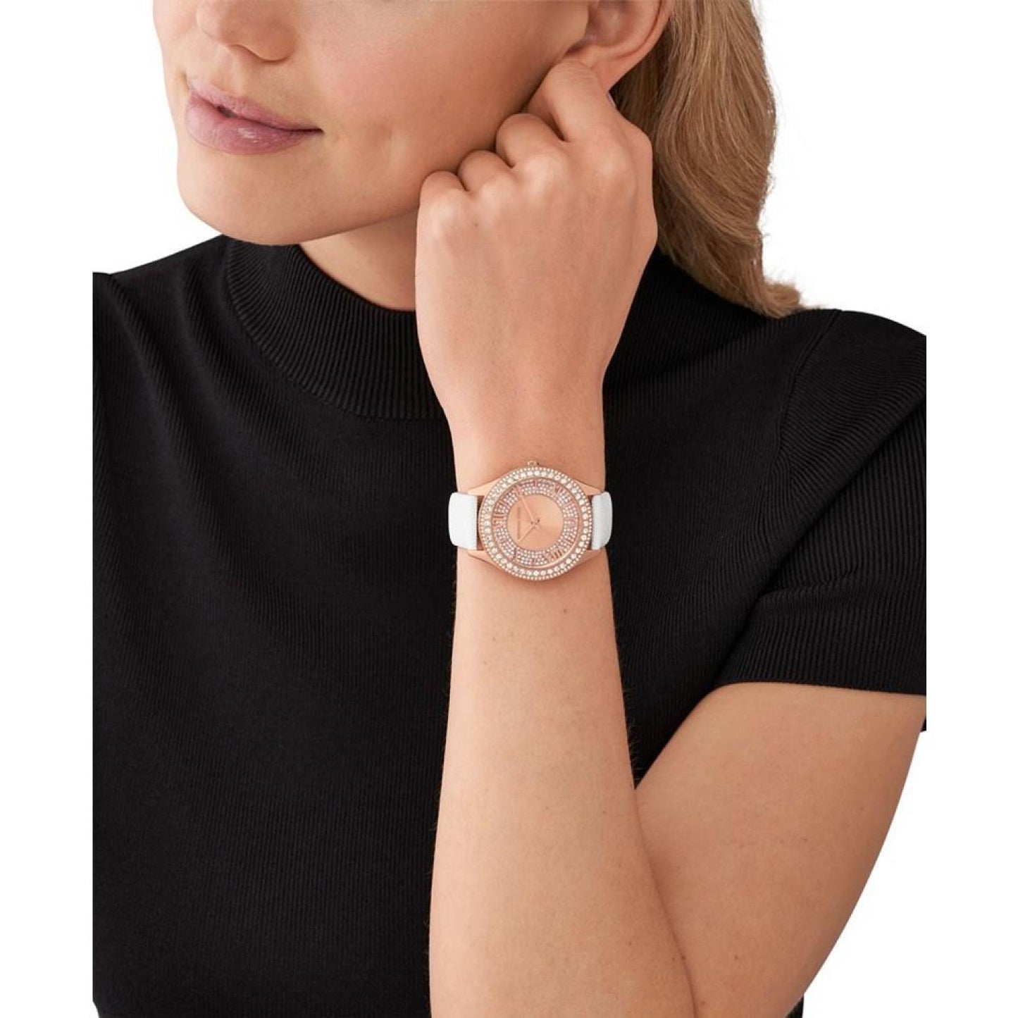 Women's Harlowe Quartz Three-Hand White Leather Watch 38mm