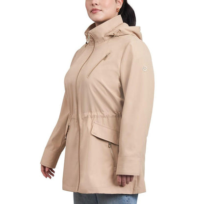 Women's Plus Size Hooded Water-Resistant Anorak Coat