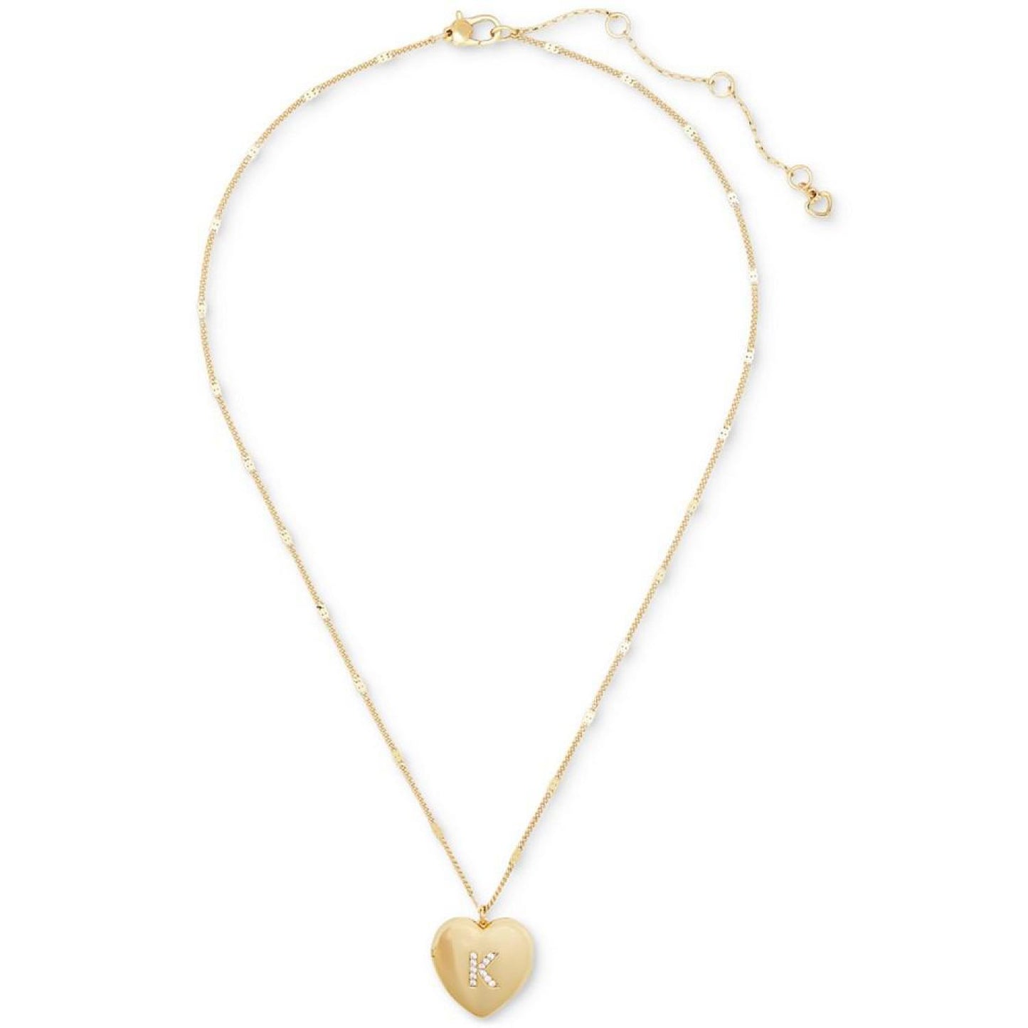 Gold-Tone Crystal A Locket Pendant Necklace, 16" + 3" extender