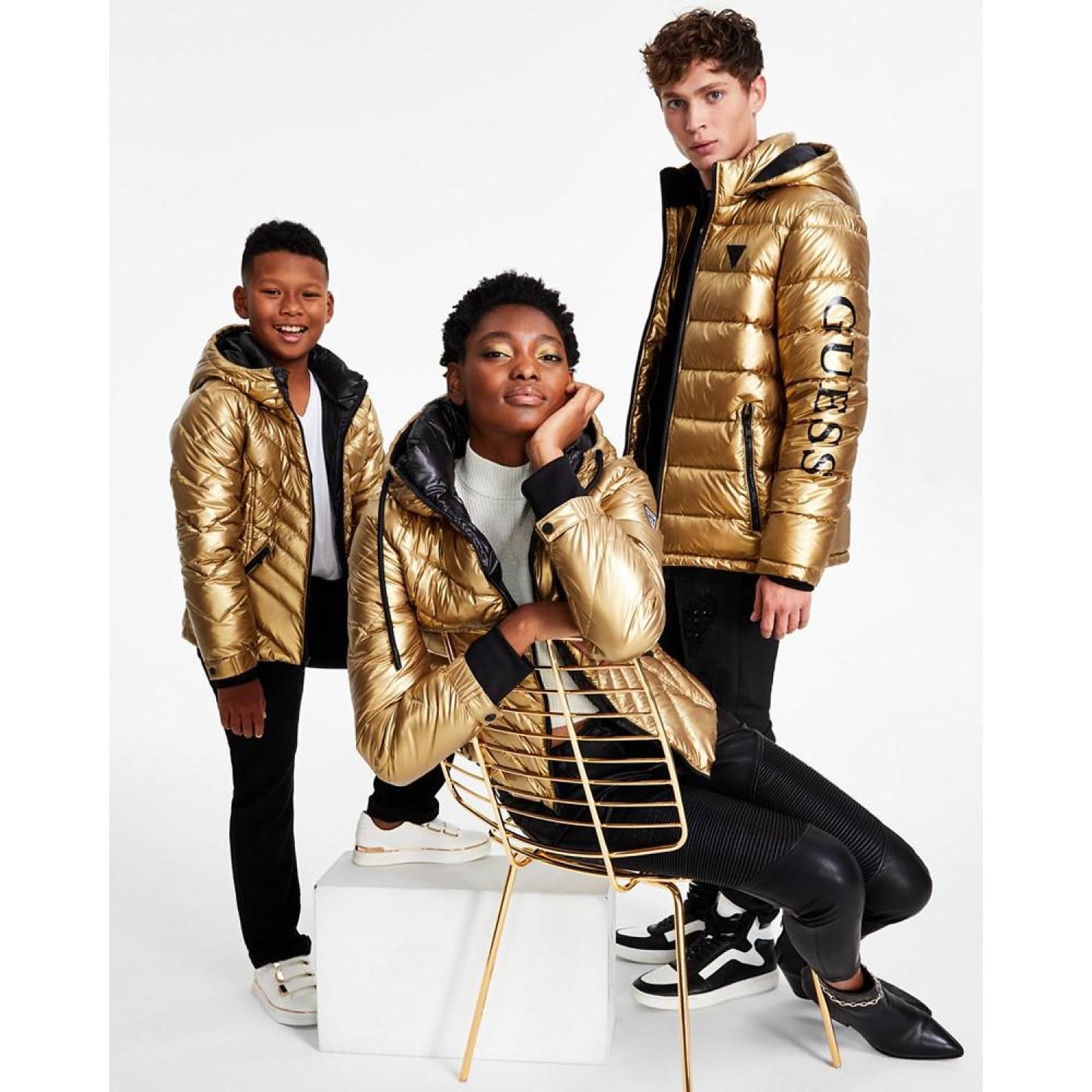 Women's Metallic Quilted Hooded Puffer Coat, Created for Macy's