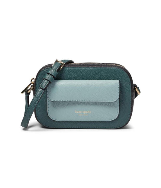 Ava Color-Blocked Pebbled Leather Crossbody