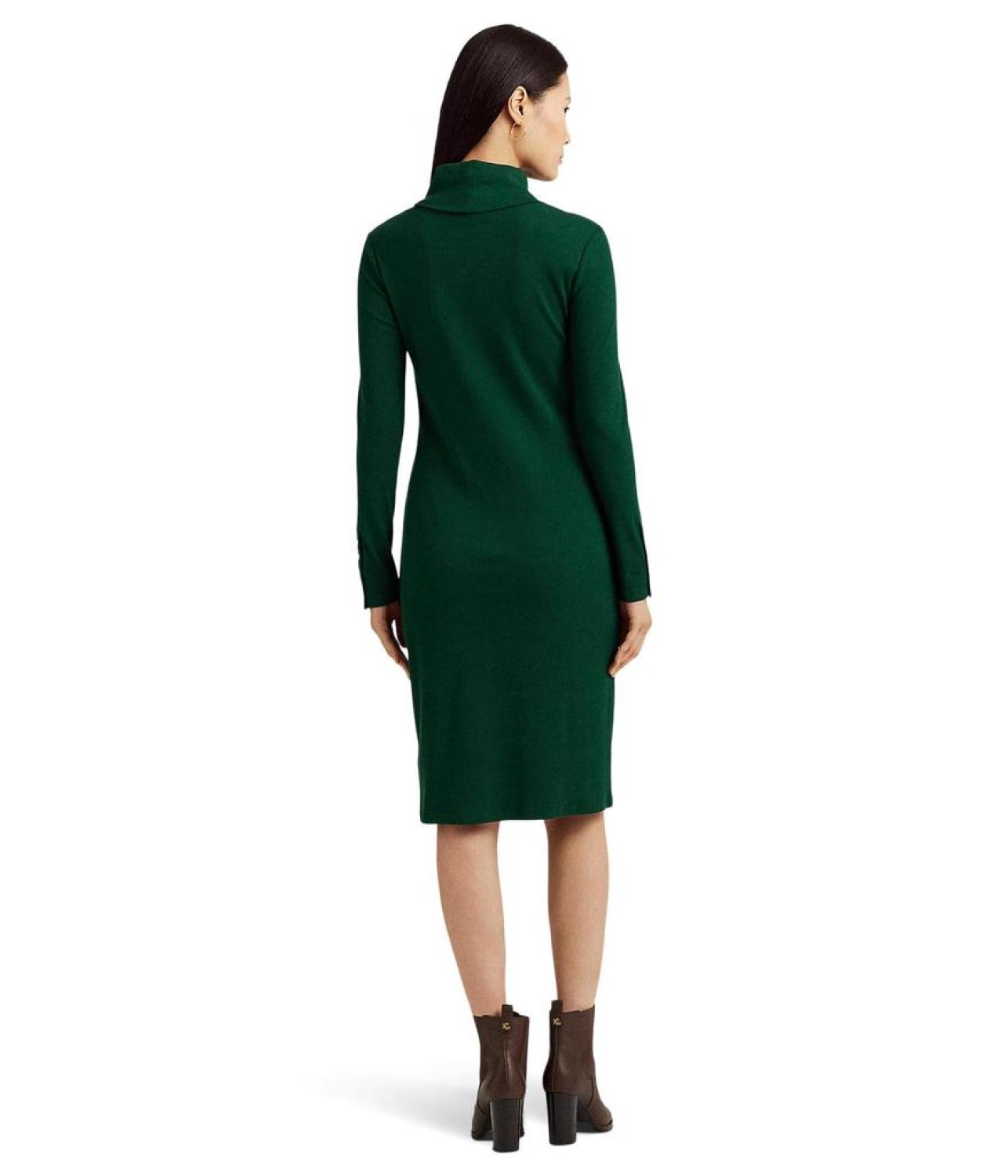 Cotton-Blend Turtleneck Dress