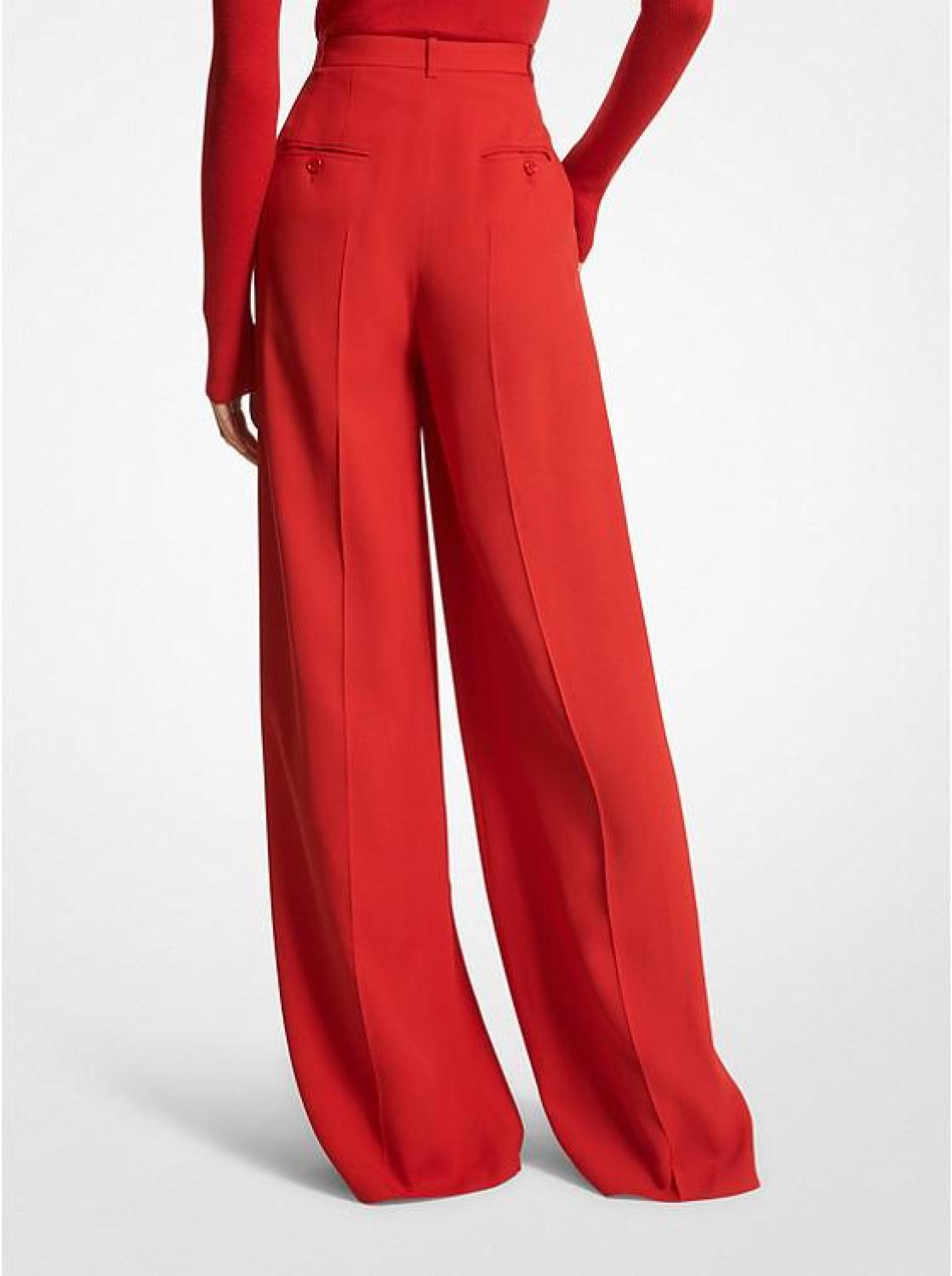 Double Crepe Sablé Wide-Leg Trousers