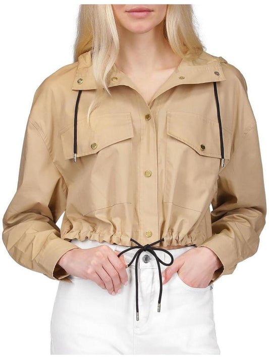 Womens Cropped Hooded Bomber Jacket