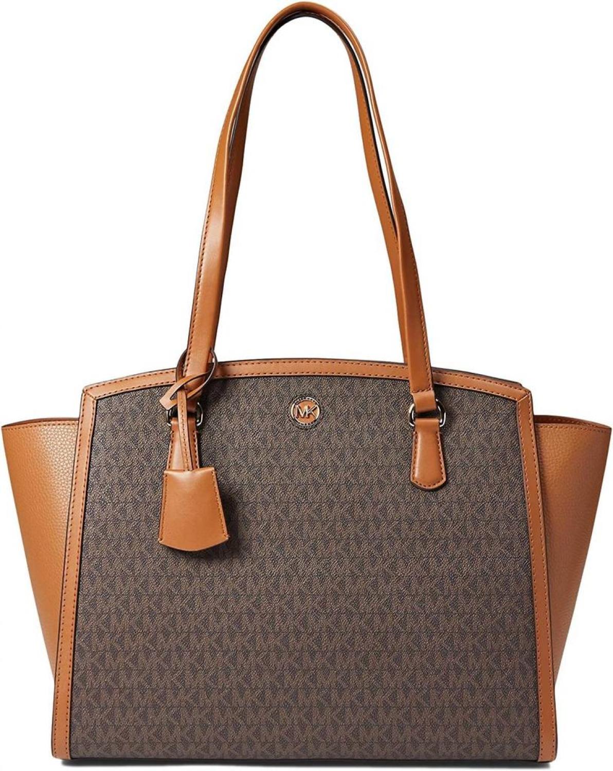 Women's Chantal Large Top Zip Tote Bag In Brown/acorn