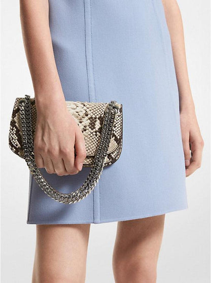 Christie Mini Python Embossed Leather Envelope Bag