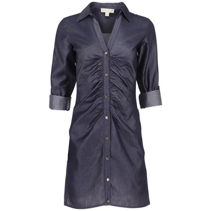 Women's Ruched-Front Roll-Tab-Sleeve Shirtdress