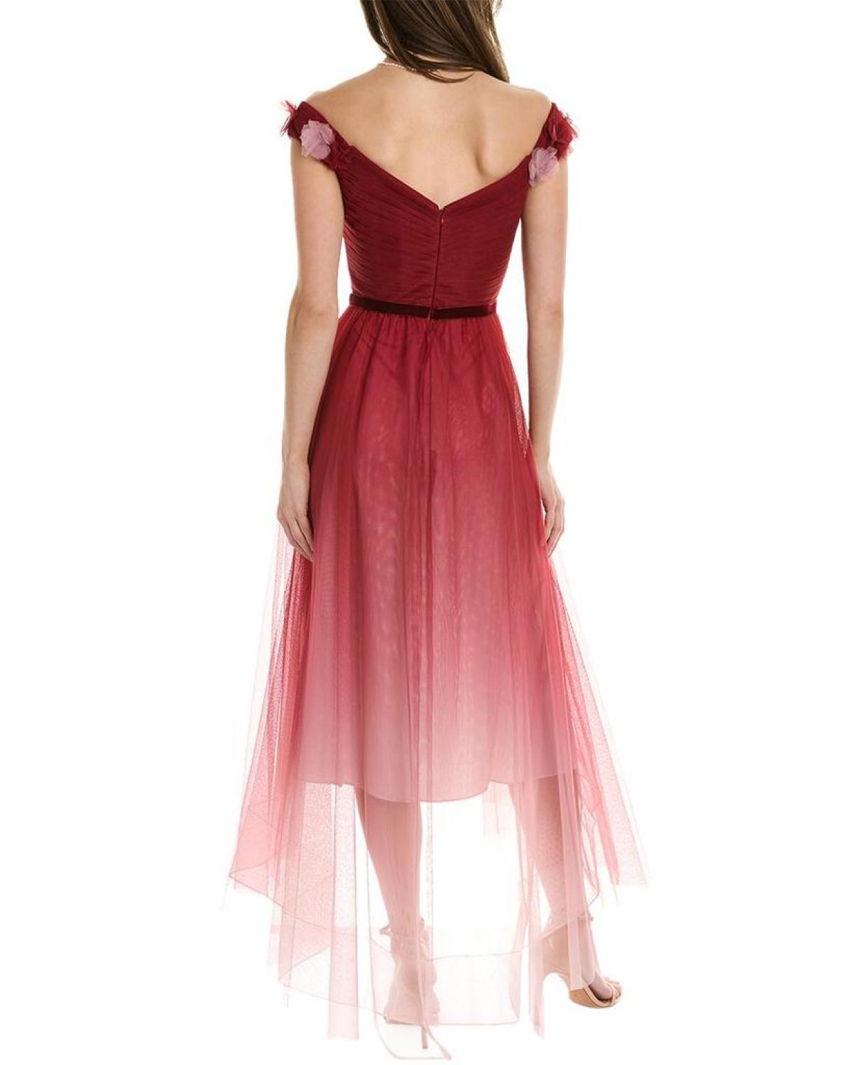 Marchesa notte cold outlet shoulder lace cocktail dress