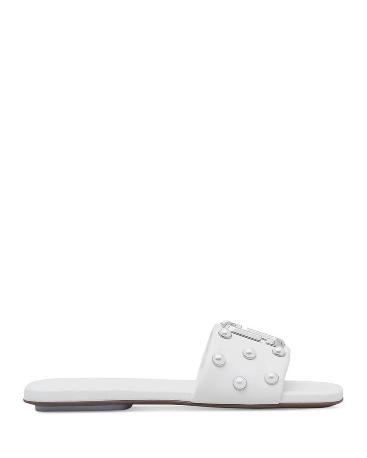 Women's The J Marc Square Toe Embellished Slide Sandals