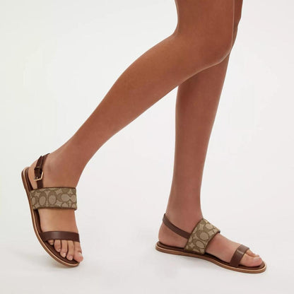 Coach Outlet Harley Sandal In Signature Jacquard