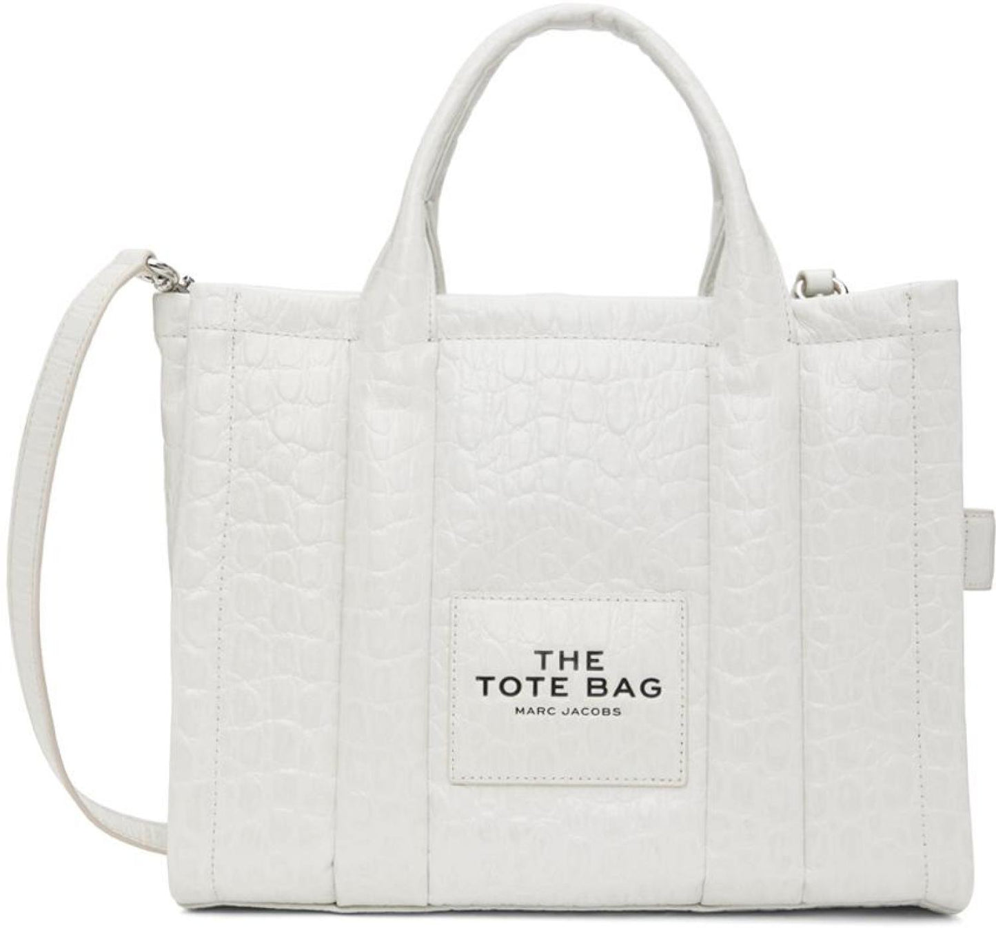 White 'The Croc-Embossed Medium' Tote