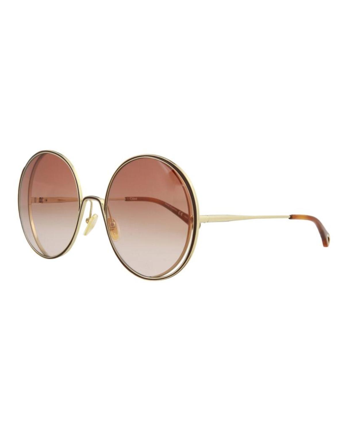 Chloe Round-Frame Metal Sunglasses