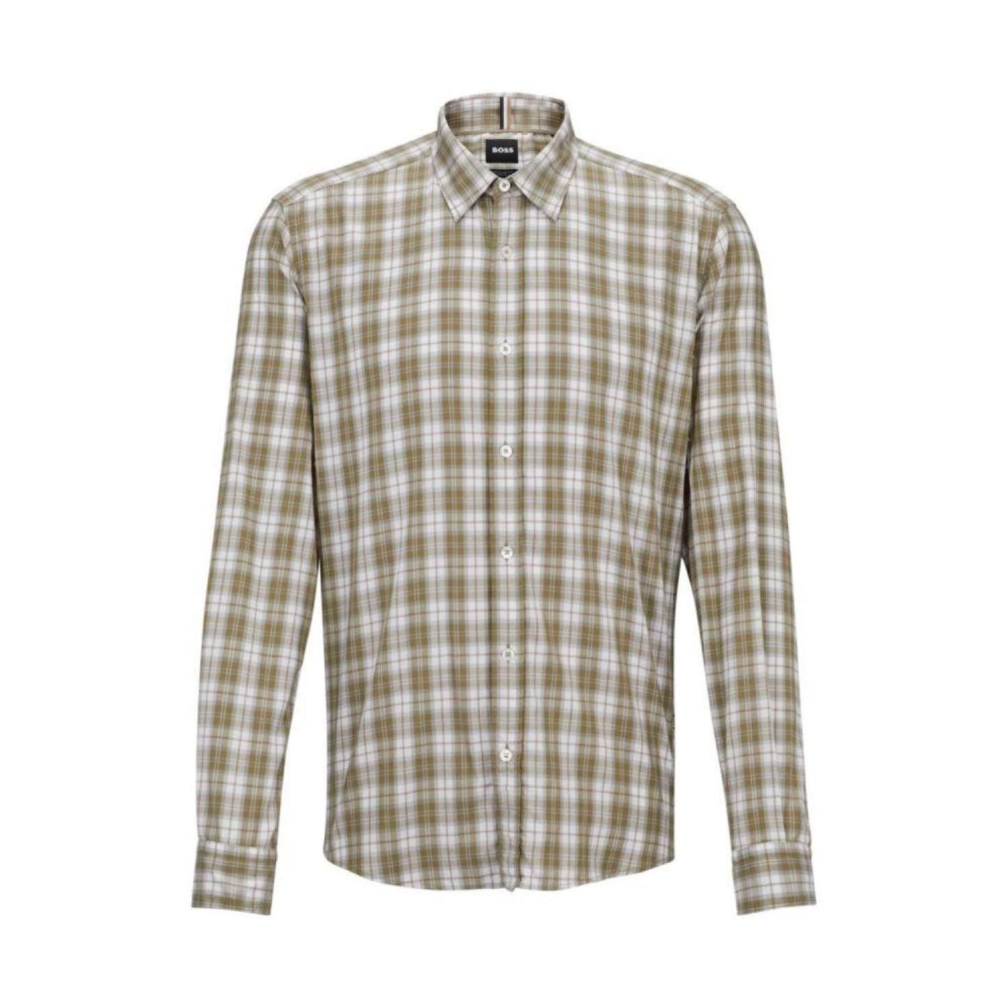 Regular-fit shirt in checked stretch twill