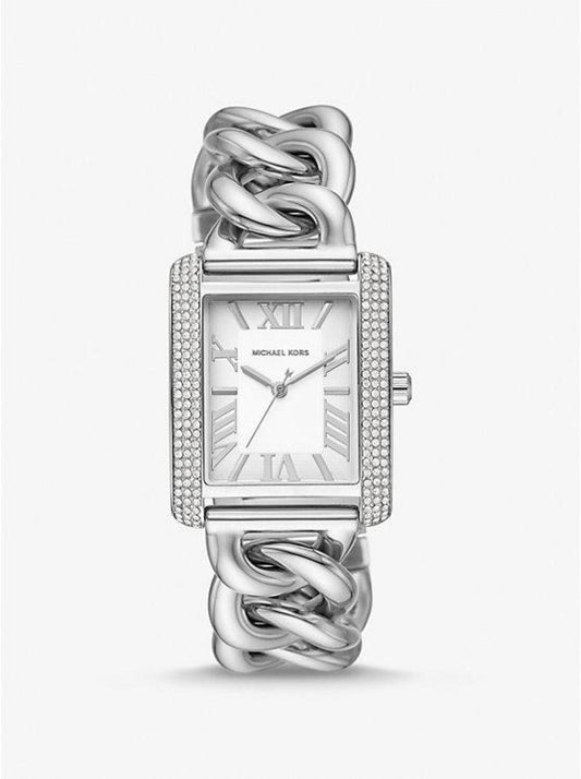 Mini Emery Pavé Silver-Tone Curb Link Watch