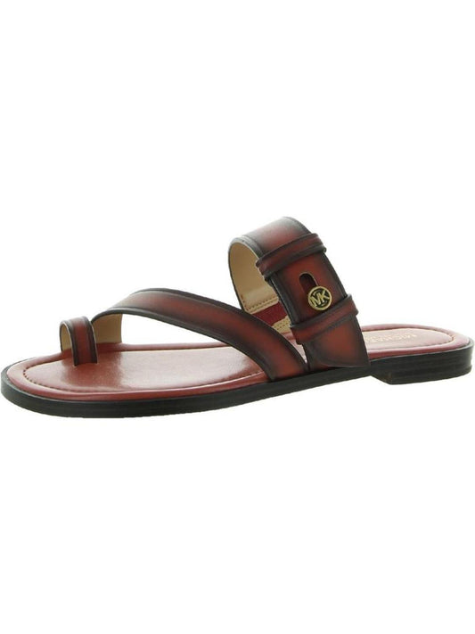 Womens Leather Toe Loop Slide Sandals