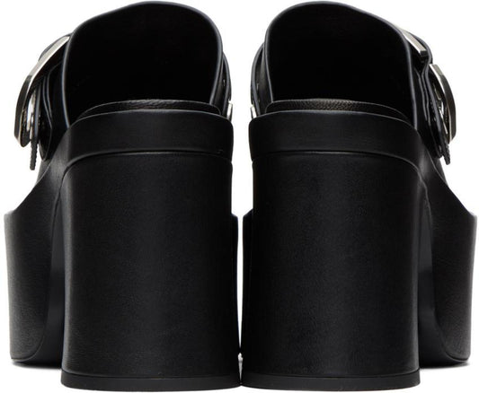 Black 'The J Marc Leather' Mules