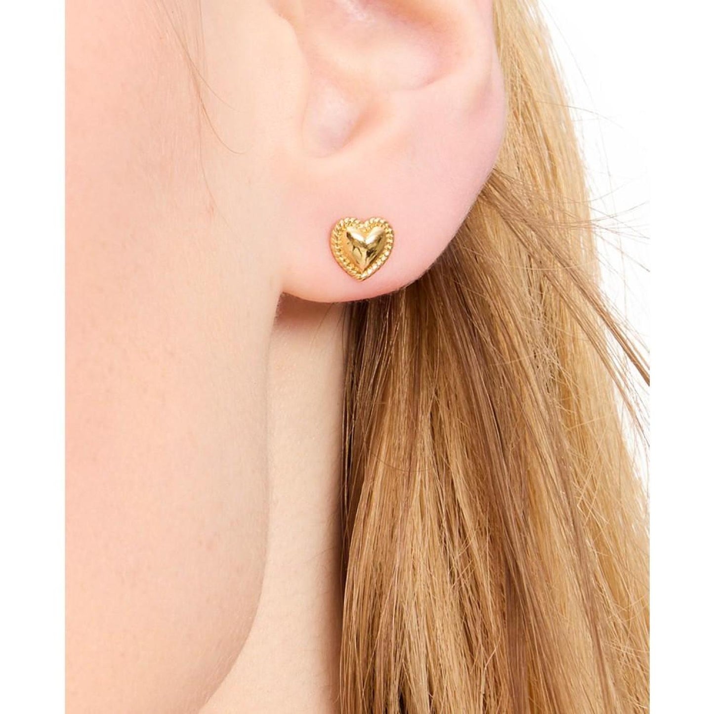 Twisted Frame Heart Stud Earrings