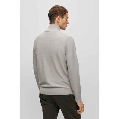 Wool-blend zip-neck sweater with logo detail