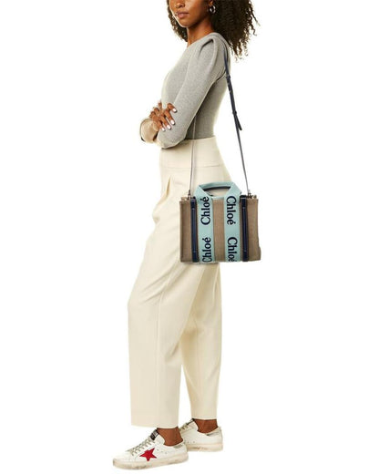 Chloé Woody Small Canvas & Leather Tote