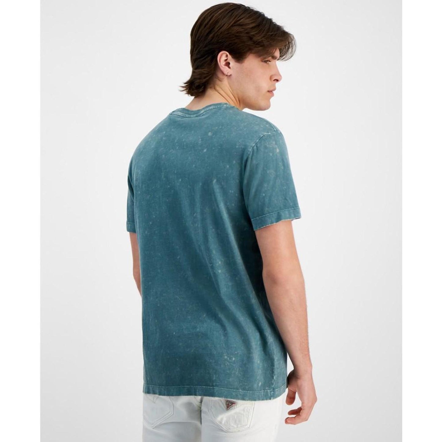 Men's Acid-Washed Tonal Logo Appliqué T-Shirt