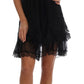 Dolce & Gabbana Elegant Black Silk Lace Chemise Dress