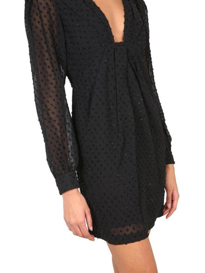 Michael Michael Kors Polka Dot Printed Long-Sleeved Dress