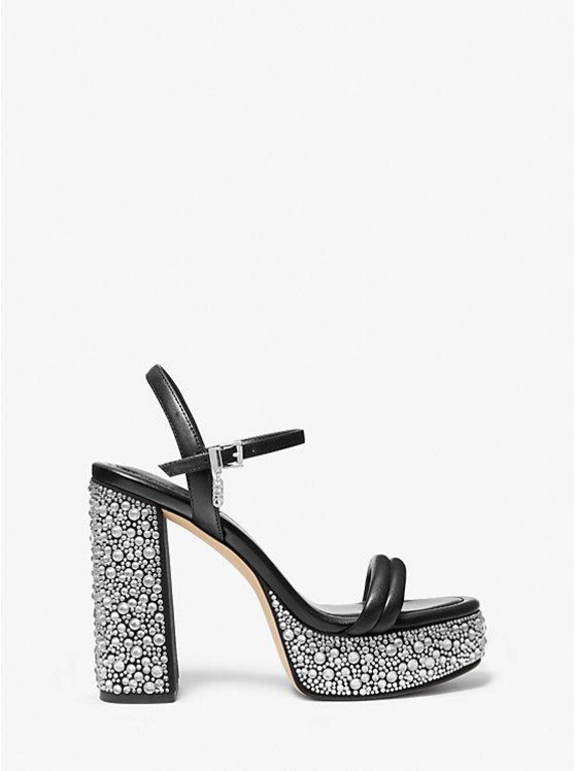 Laci Embellished Leather Platform Sandal