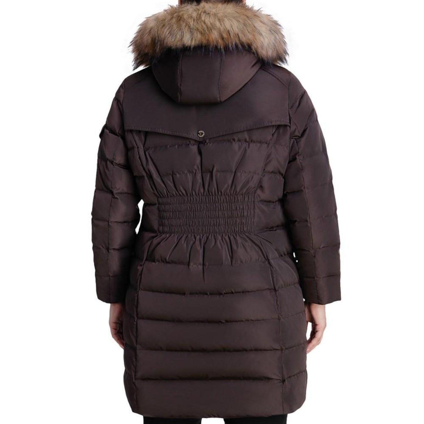 Women's Plus Size Faux-Fur-Trim Hooded Puffer Coat, Created for Macy's