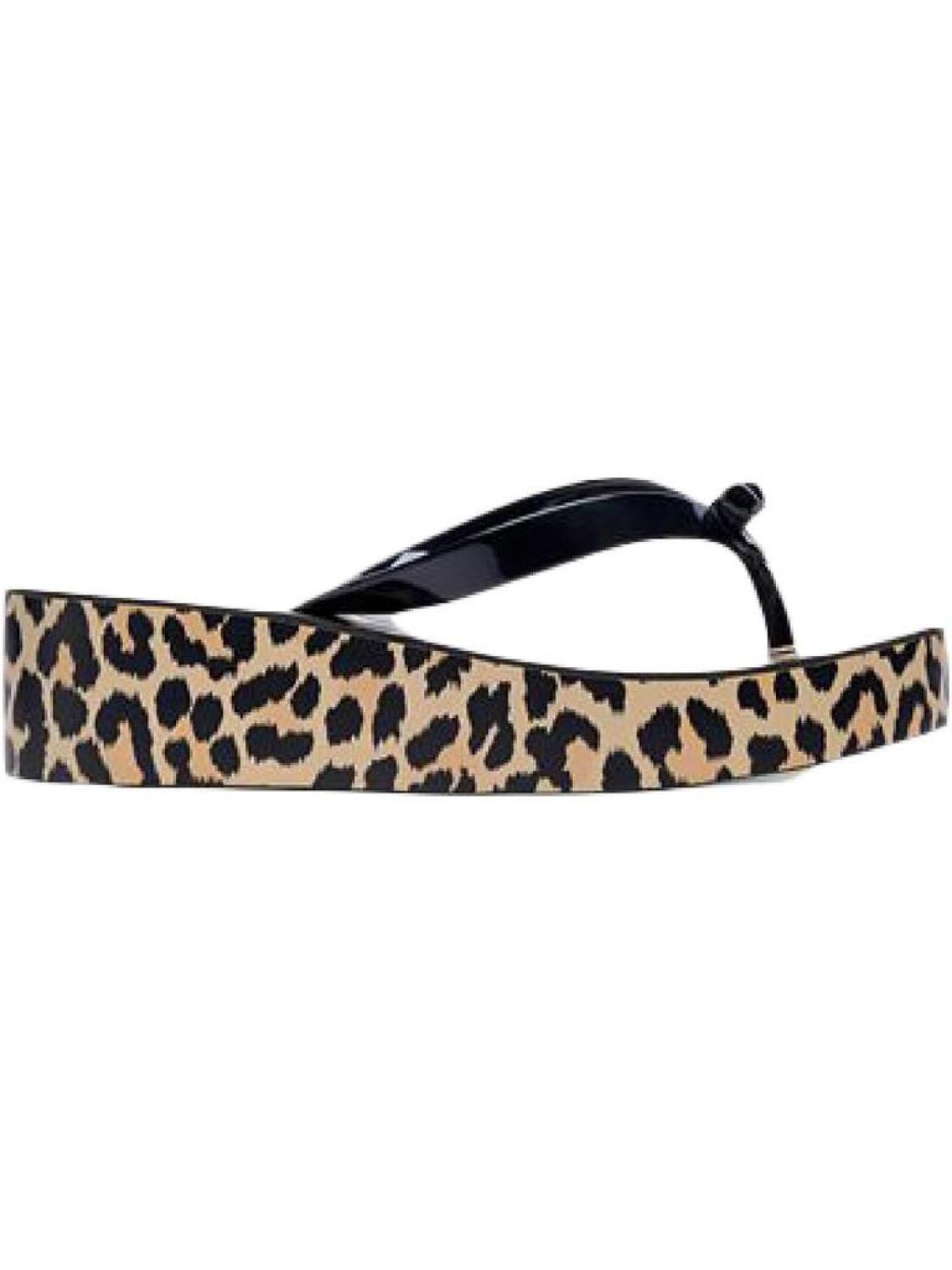 Rina Womens Animal Print Slip On Wedge Sandals