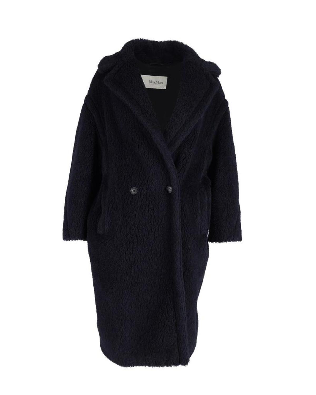 Max Mara Tedgirl Teddy Coat in Navy Blue Alpaca