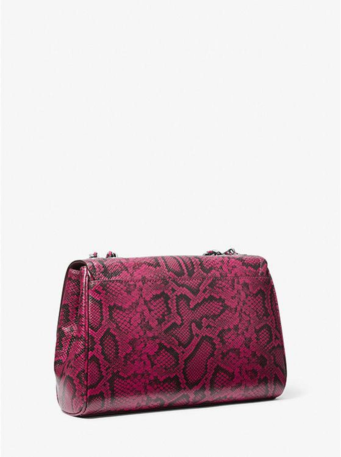 Parker Extra-Large Snake Embossed Leather Shoulder Bag