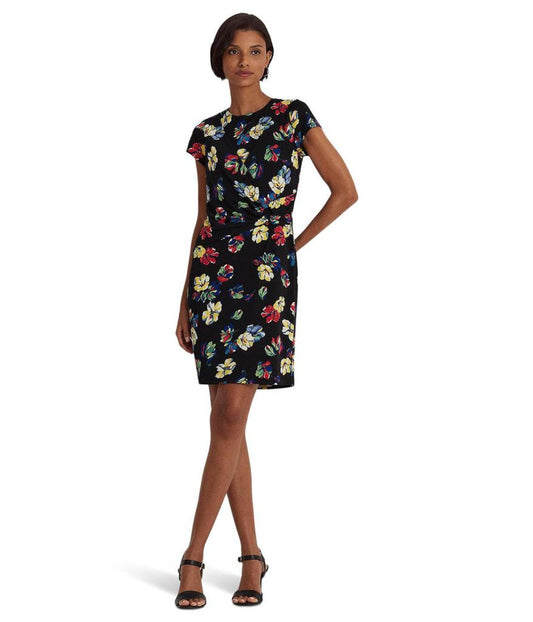 Petite Floral Stretch Jersey Short Sleeve Dress