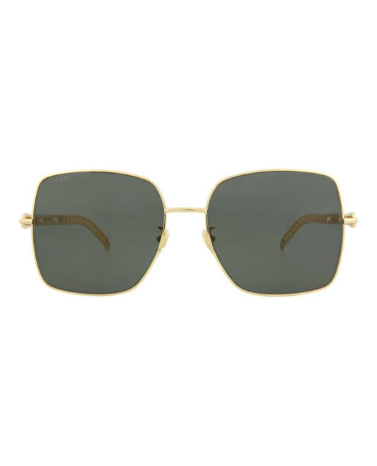 Square-Frame Metal Sunglasses