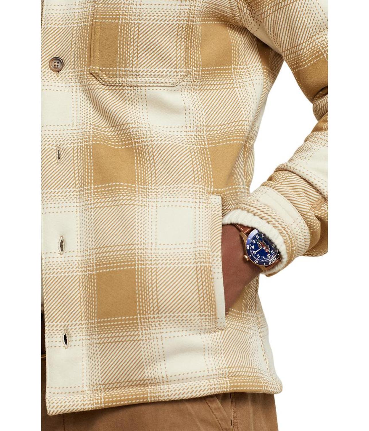 Plaid Fleece Shirt Jacket