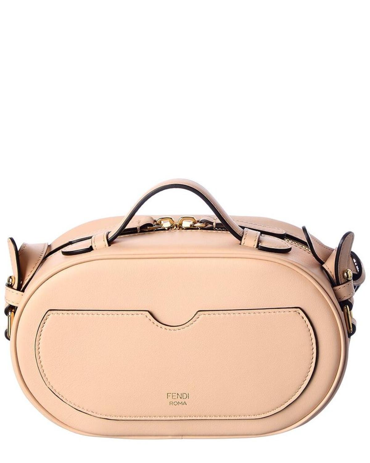 FENDI O Lock Mini Leather Camera Bag