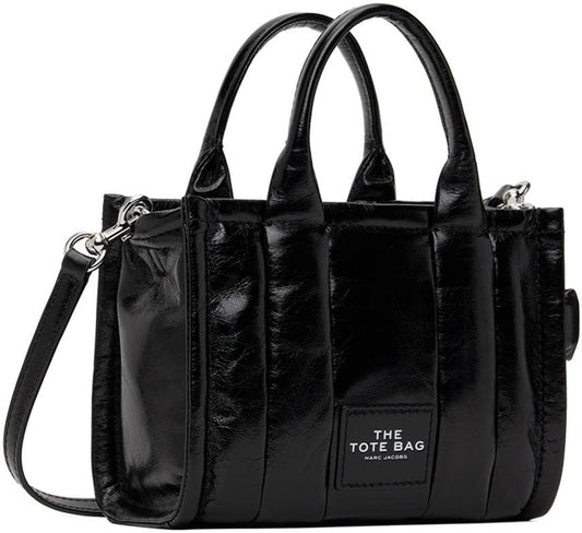 Black 'The Shiny Crinkle Mini' Tote