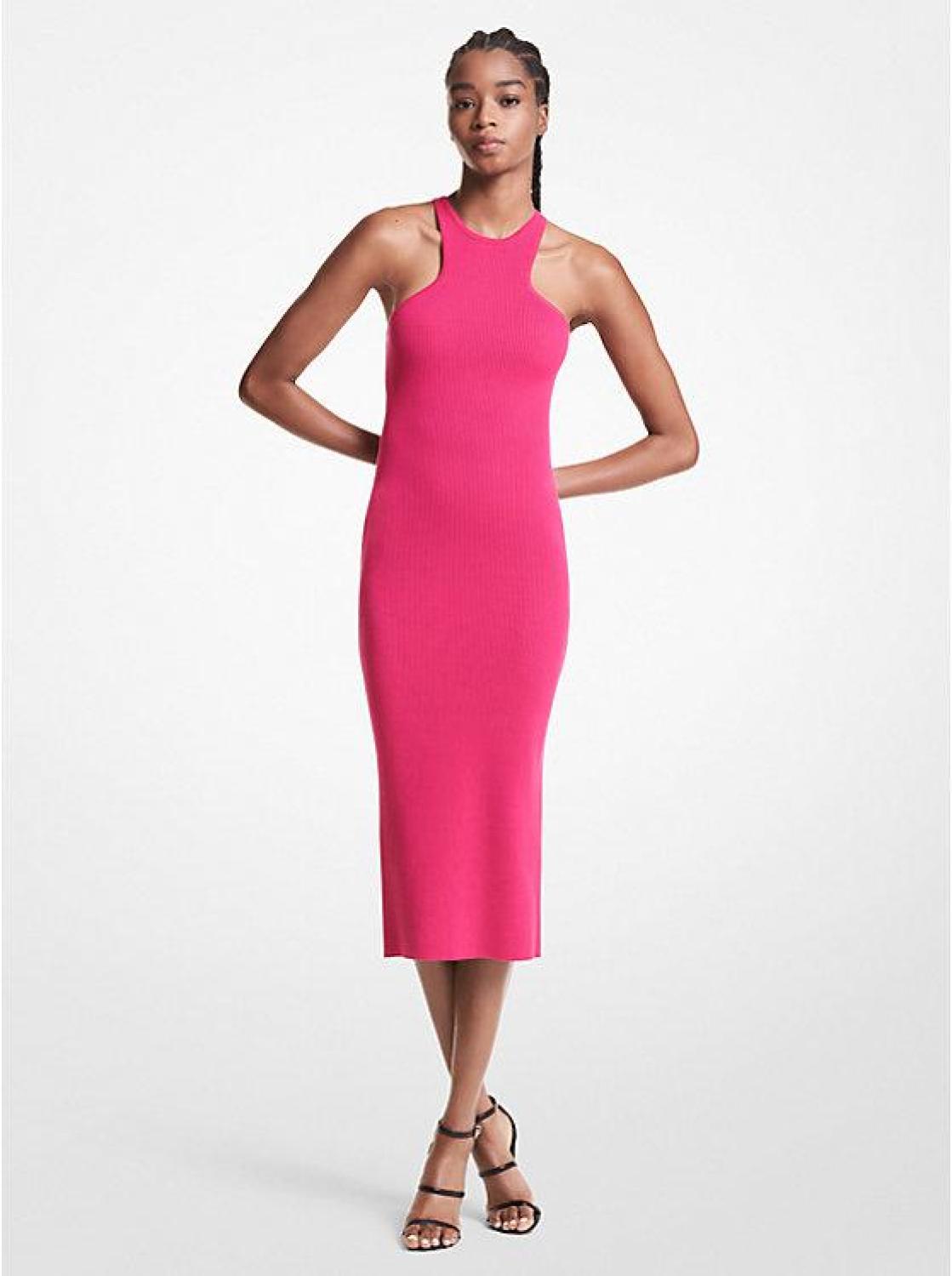 Ribbed Stretch Viscose Tank Dress