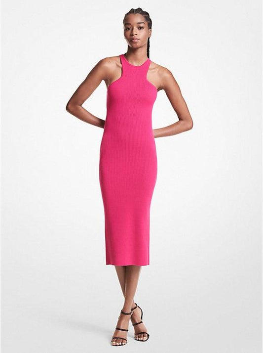 Ribbed Stretch Viscose Tank Dress