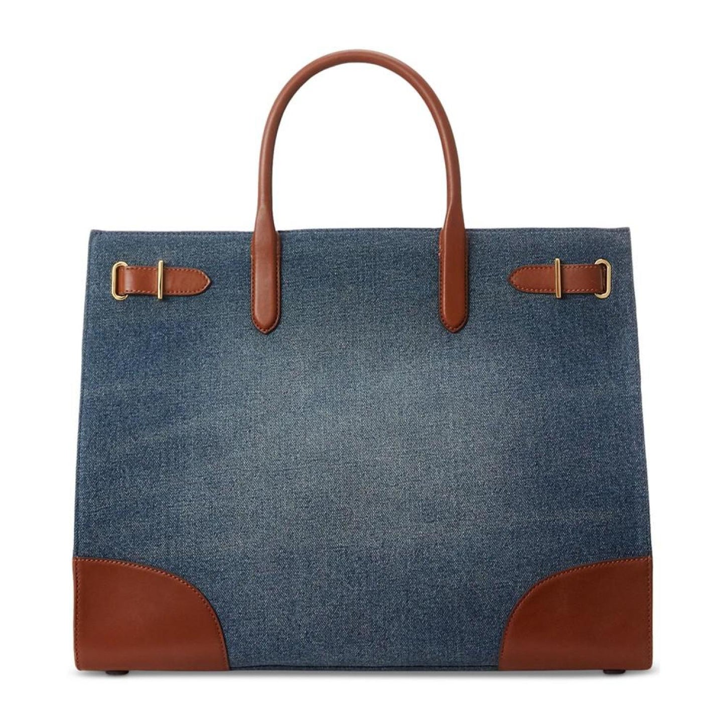 Devyn Denim with Leather Trim Large Tote Bag