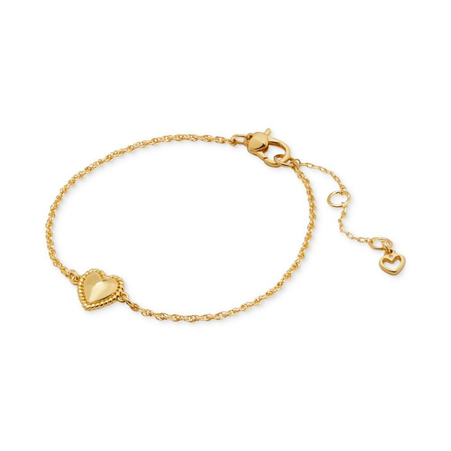 Gold-Tone Heart Charm Link Bracelet