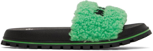 Green Bouclé Sandals